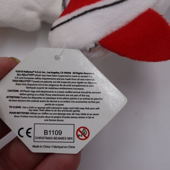 Bean Pals Stuffed Raccoon Plushie Red Striped Toy 6" - Picture 4 of 8